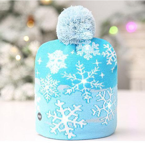 Christmas LED Beanie Hats Snowflakes