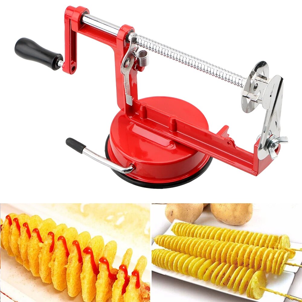 Stainless Steel Manual Spiralizer: Twisted Potato & Apple Slicer, Vegetable Spiralizer -Cooking Tools for French Fry Cu