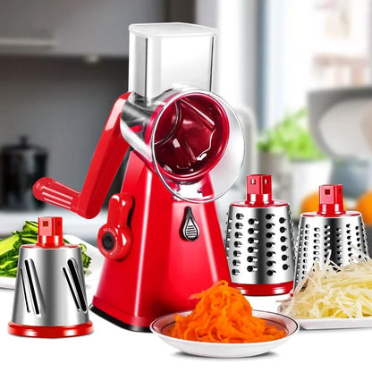 Portable Manual Vegetable Cutter: Multifunctional Round Mandoline Slicer for Potato, Cheese & More - Kitchen Gadgets