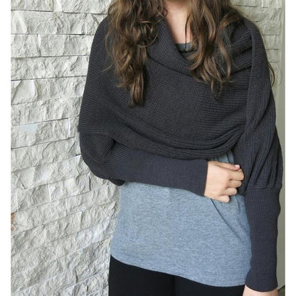 Convertible Scarf Sweater dark grey