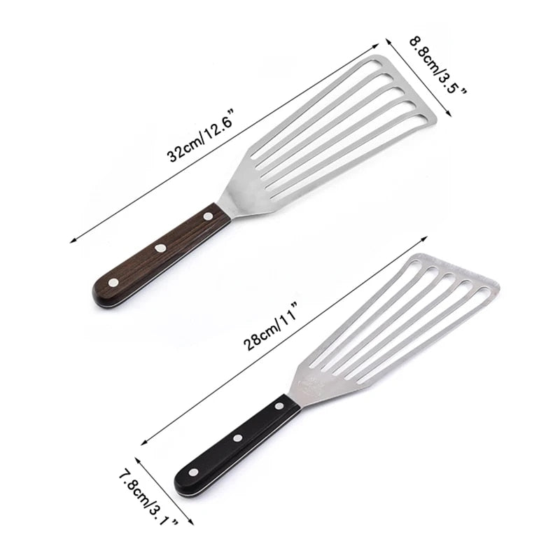 TMsaStainlessSteelSlottedTurnerFishSpatulaWithWoodenHandleKitchenToolsbyLeesephjpg