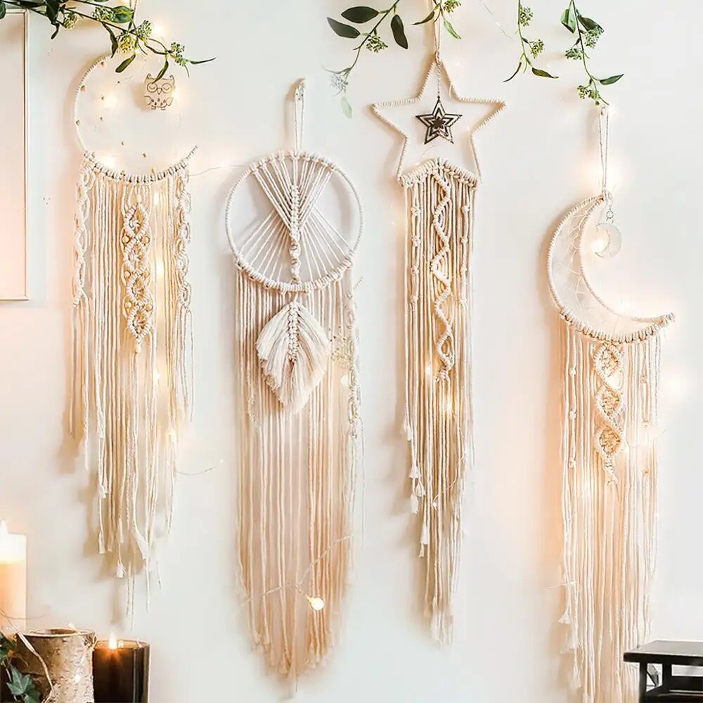 Macrame Dream Catcher Boho Decor Moon Ramadan Wall Hanging Baby Nordic Kids Nursery