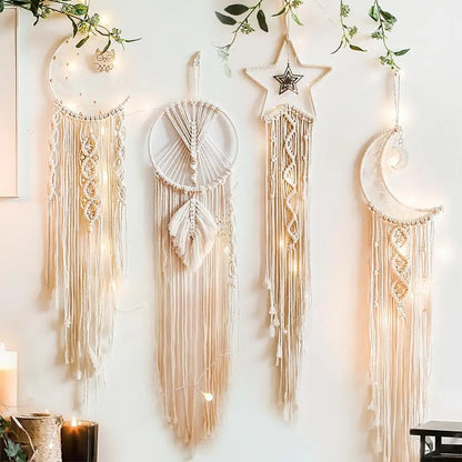 Macrame Dream Catcher Boho Decor Moon Ramadan Wall Hanging Baby Nordic Kids Nursery