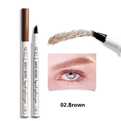 Flawless All-Day - Waterproof Microblading Pen for Perfect Brows, Smudge-Proof & Long Lasting Brown