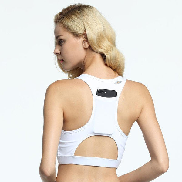 Stylish sports bras with multiple pockets