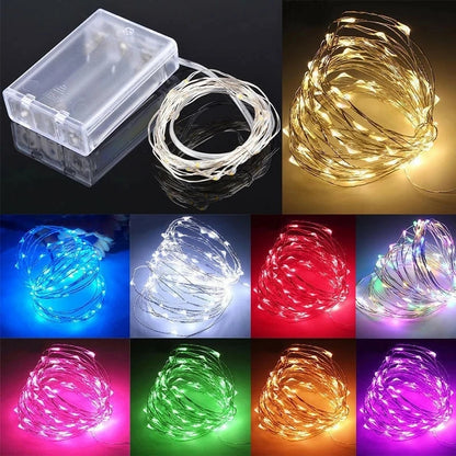 1M 2M 3M 5M 10M Copper Wire LED String Lights Holiday Lighting Fairy Garland Christmas Tree Wedding Party Decoration