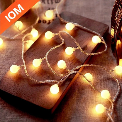 LED Ball String Lights Outdoor Waterproof for Christmas Tree Wedding Home Indoor Decoration