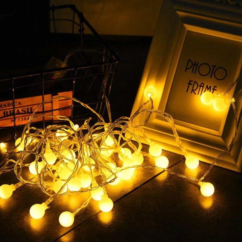 FeLy10MUSBBatteryPowerBallLEDStringLightsGarlandLightsOutdoorLampWeddingGardenFairyLi