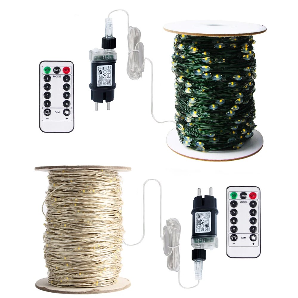 100M LED String Lights: Silver Wire Fairy Lights for Outdoor Christmas Party Decoration