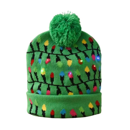 1fF1NewYearLEDChristmasHatSweaterKnittedBeanieChristmasLightUpKnittedHatChristmasGift