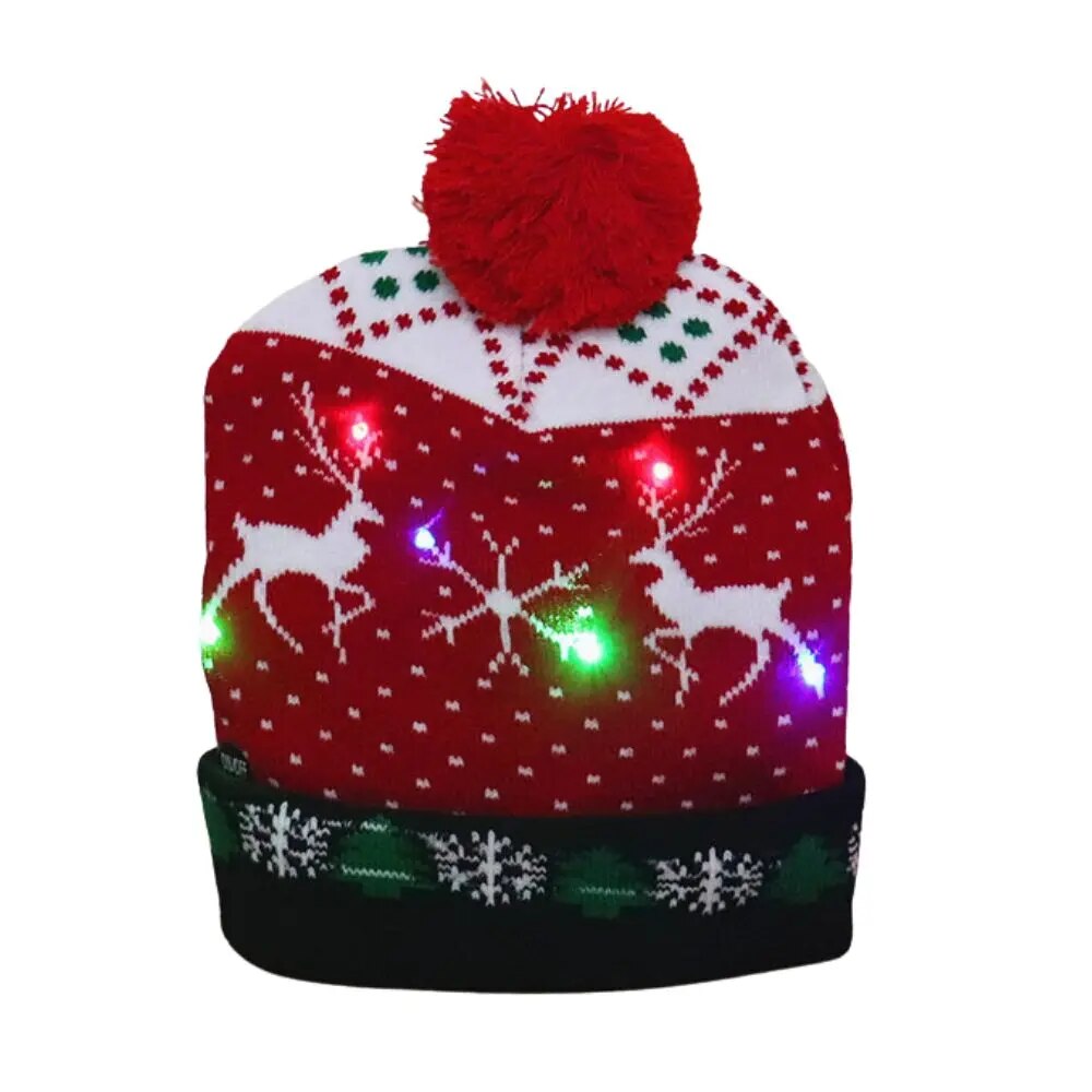 7pqbNewYearLEDChristmasHatSweaterKnittedBeanieChristmasLightUpKnittedHatChristmasGift
