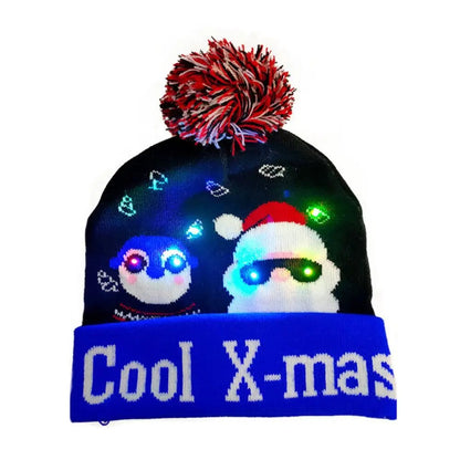 7mRoNewYearLEDChristmasHatSweaterKnittedBeanieChristmasLightUpKnittedHatChristmasGift
