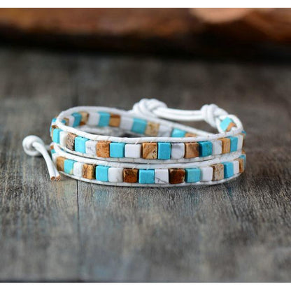 Bohemian stone wrap bracelet for birthdays