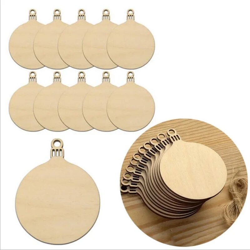 150pcs DIY Wooden Christmas Balls Decoration | Craft Baubles for Home, Christmas, New Year | Hanging Ornaments for Festi