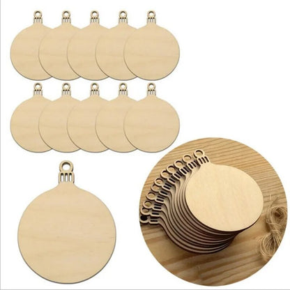 150pcs DIY Wooden Christmas Balls Decoration | Craft Baubles for Home, Christmas, New Year | Hanging Ornaments for Festi