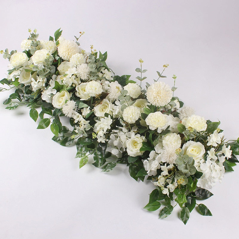 DIY Wedding Flower Wall Decoration: Silk Peonies Rose Artificial Floral Row Decor for Arch Backdrop - 50/100cm