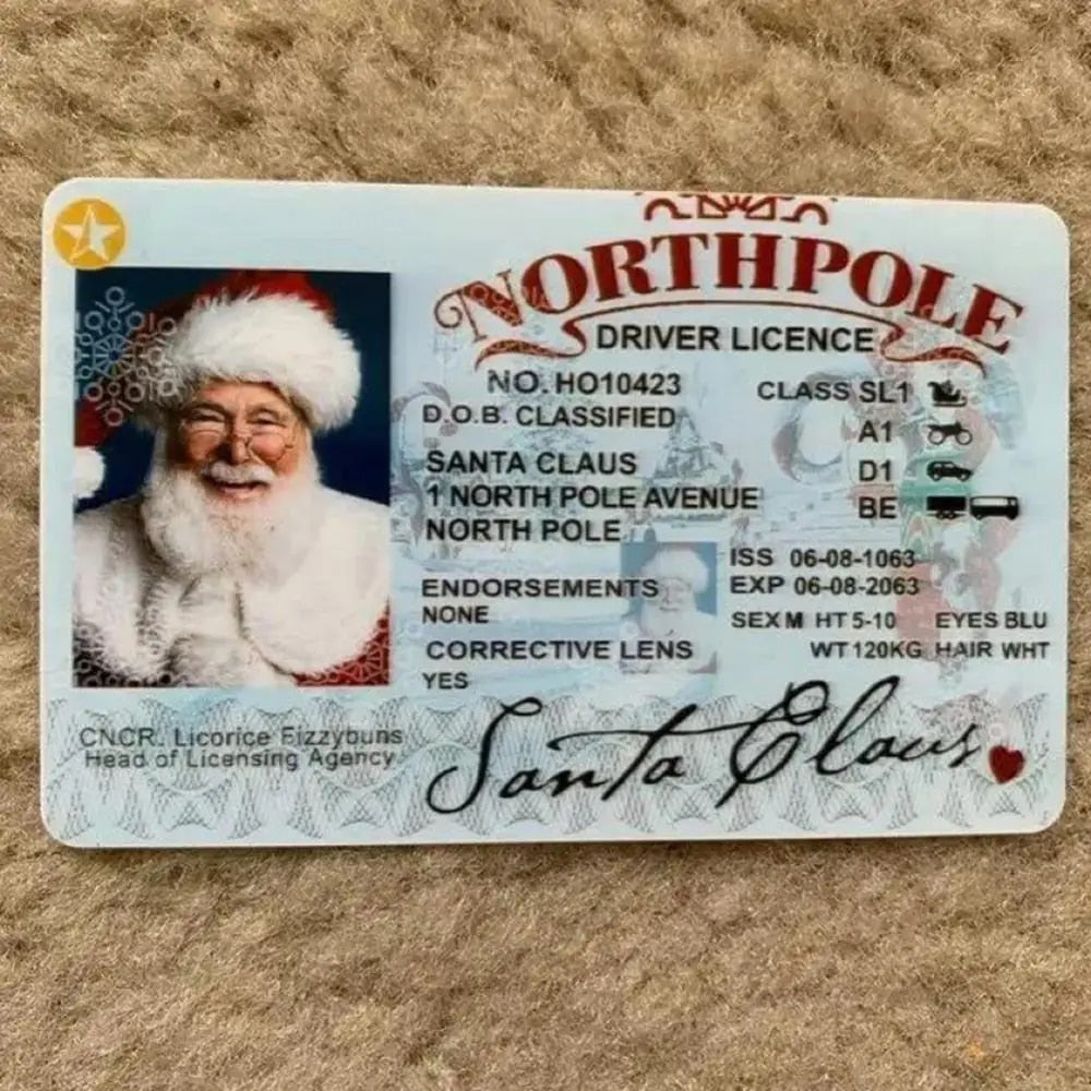 Santa Claus Flying Licence - Christmas Eve Driving Licence - Christmas Gift For Children - Kids Christmas Decoration 202