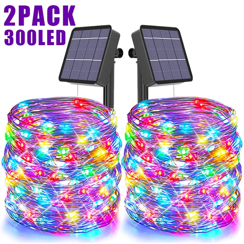 Solar LED String Lights Outdoor Waterproof Festoon Garden Decor - Christmas Fairy Garland String Lights