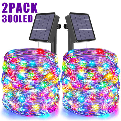Solar LED String Lights Outdoor Waterproof Festoon Garden Decor - Christmas Fairy Garland String Lights