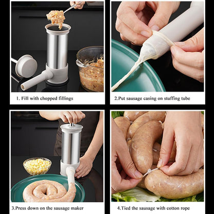 Sausage Stuffer with 4 Different Sizes Stuffing Tubes 6