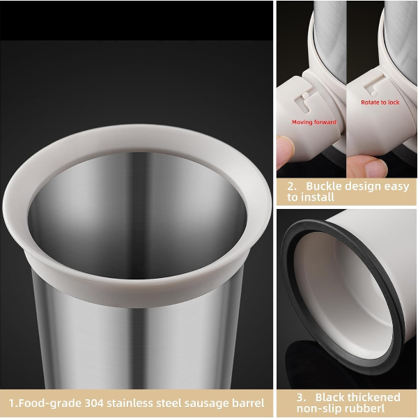 Sausage Stuffer with 4 Different Sizes Stuffing Tubes 5