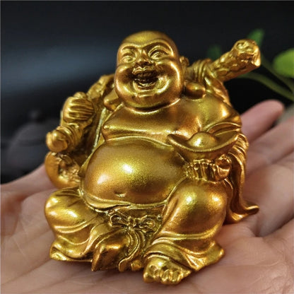 QyX4GoldenLaughingBuddhaStatueChineseFengShuiLuckyMoneyMaitreyaBuddhaSculptureFigurines