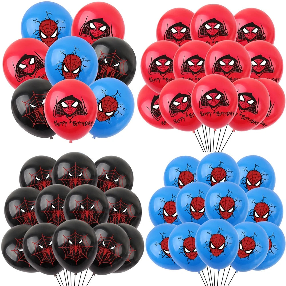 Spiderman 12 Inch Latex Balloons: Perfect Party Decor for Boys - 10/20/30pcs Available!