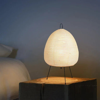 PmAuJapaneseDesignAkariWabisabiYongTableLampPrintedRicePaperLampBedroomDesktopDecorati