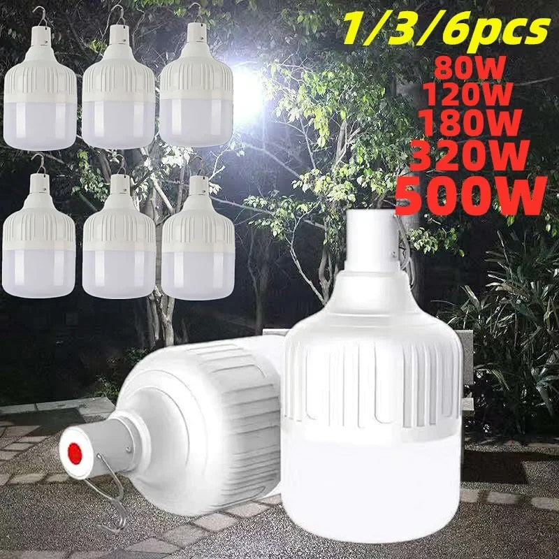 USB Rechargeable LED Emergency Lights: Portable Lanterns for Camping, BBQ - Battery Operated Lamp Bulb, 1-6pcs