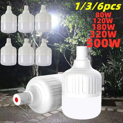 USB Rechargeable LED Emergency Lights: Portable Lanterns for Camping, BBQ - Battery Operated Lamp Bulb, 1-6pcs