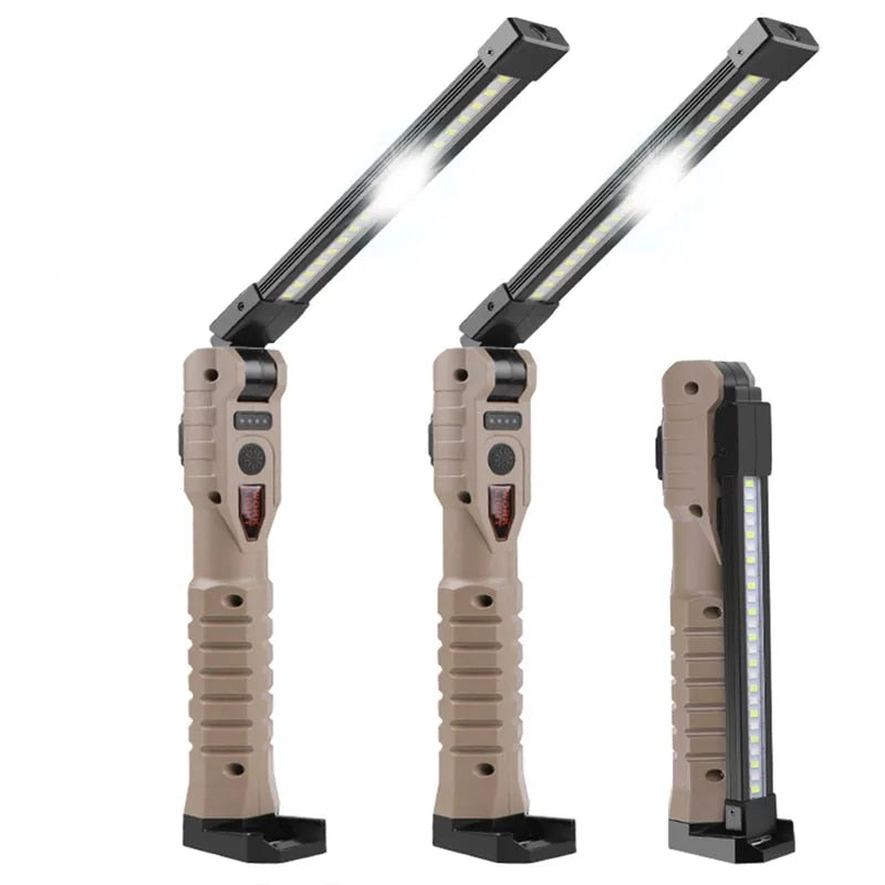 1000 Lumens USB Rechargeable LED Work Light with Power Capacity Indicator - Handheld Flashlight for Outdoor Car Repair