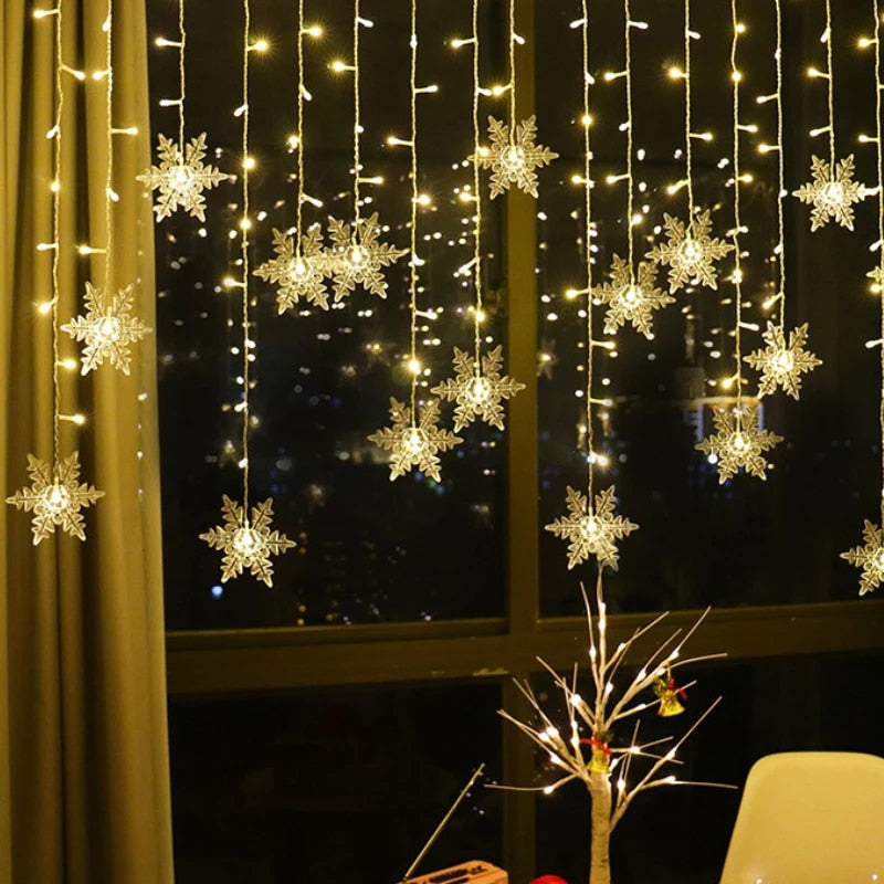 Elegant Christmas Lights: Polaris Elk Bell LED String Light Decor for Home, Room Curtains - Fairy Garland Navidad Decora