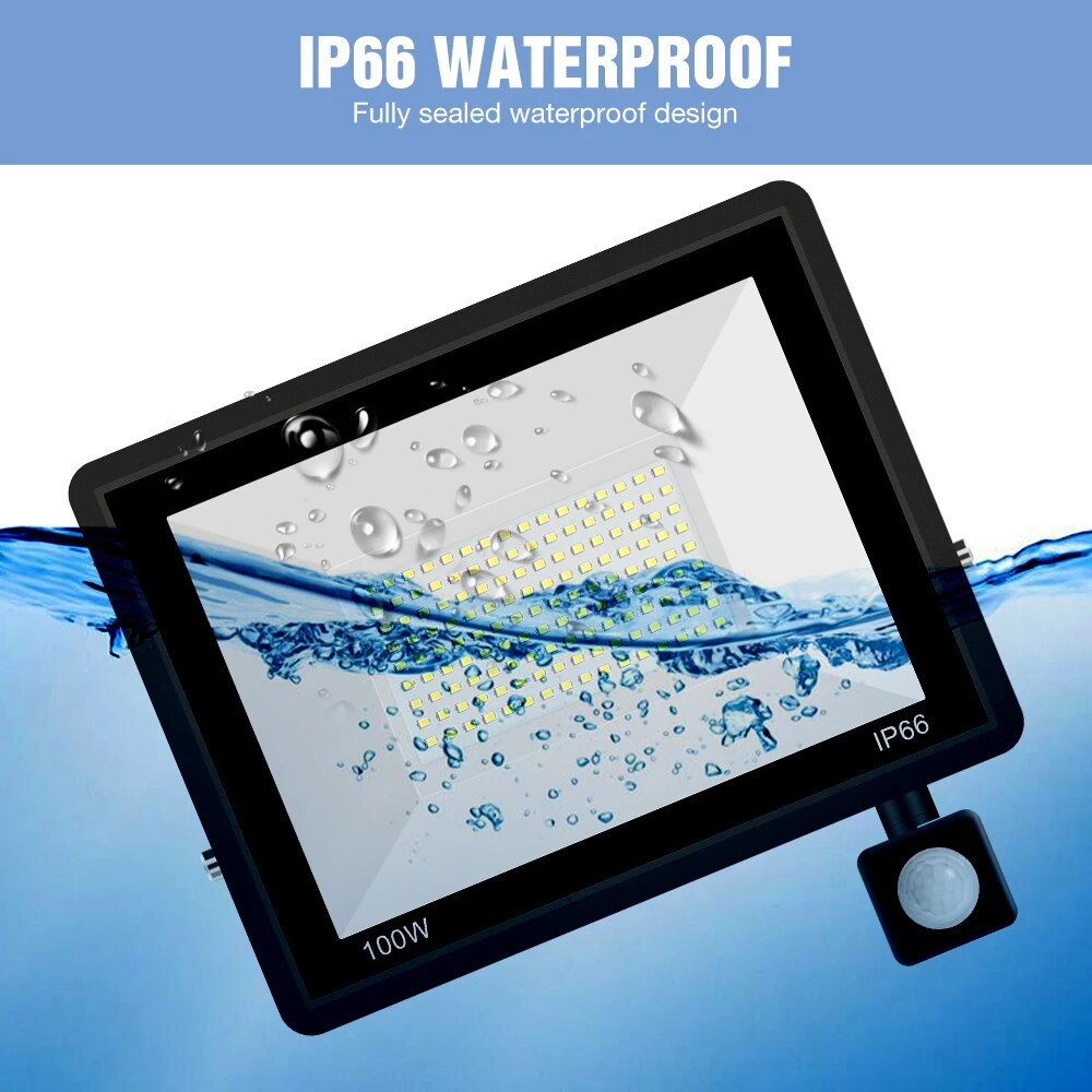 RZMS220VFloodLightLEDStreetLampReflectorLedSpotlightWithPIRMotionSensorWallLampWaterp
