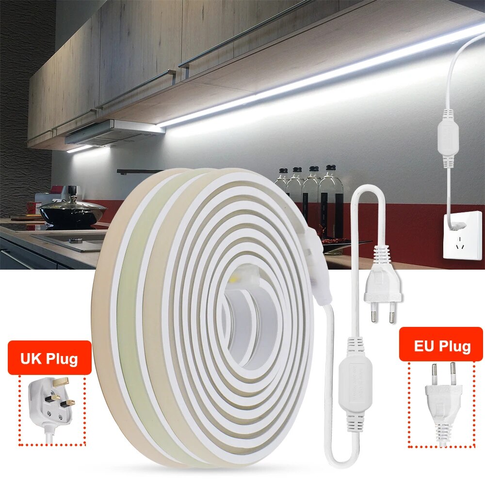 Cy0wCOBLEDNeonStripLight220VEUPlugUKPlug288LEDsmRA90FlexibleLEDTapejpg