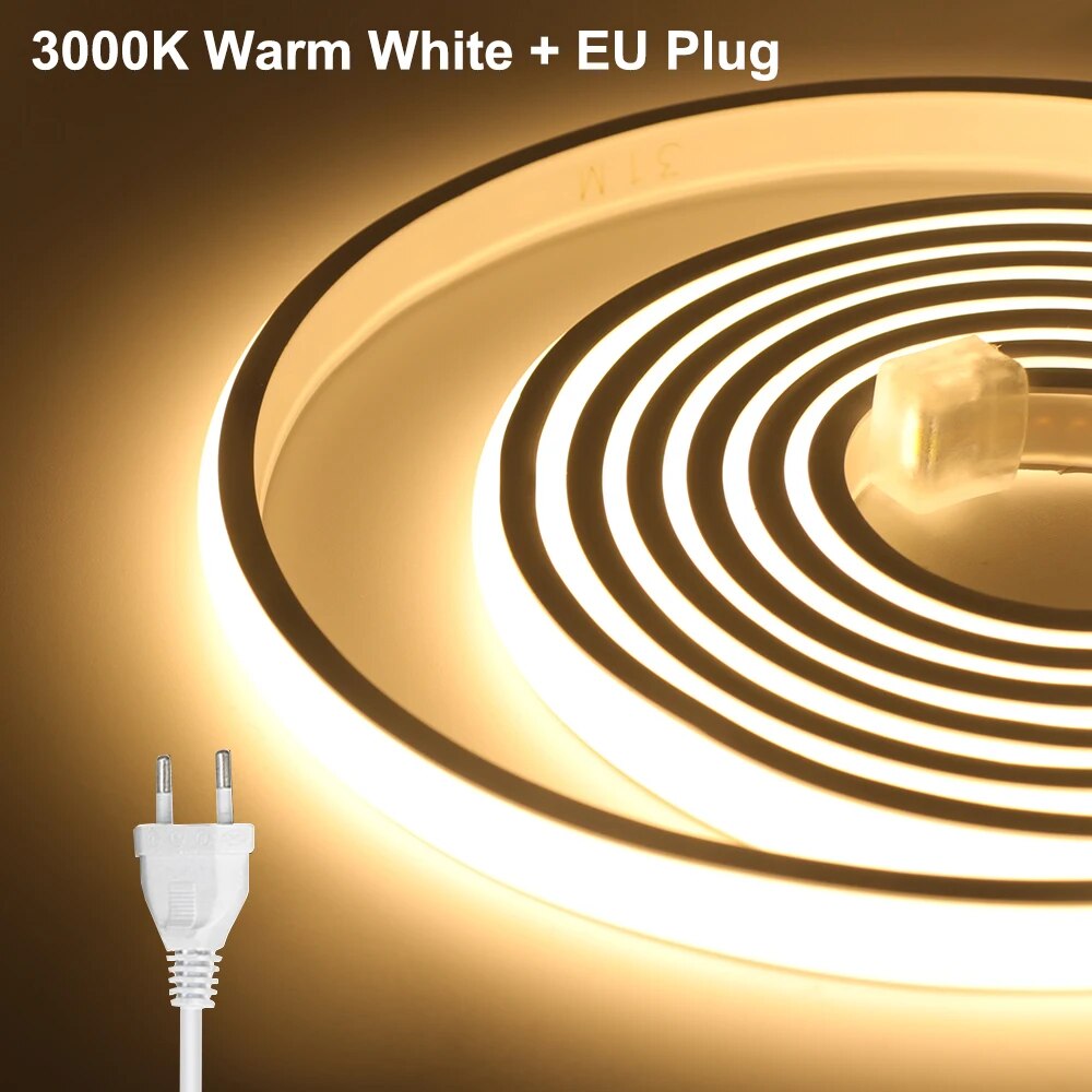 x173COBLEDNeonStripLight220VEUPlugUKPlug288LEDsmRA90FlexibleLEDTapejpg