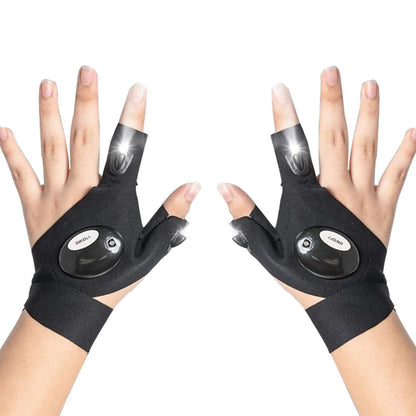 Fingerless LED Flashlight Fishing Gloves | Waterproof & Durable Outdoor Gear
