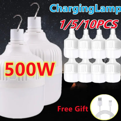 USB Rechargeable LED Emergency Light for Camping | Outdoor Portable Bulb Battery Light | Buy 1/5/10PCS
