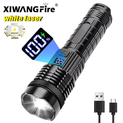 USB Rechargeable LED Flashlight | Portable Torch with Built-in 18650 Battery | 5 Mode Lighting for Outdoor Emergency Cam