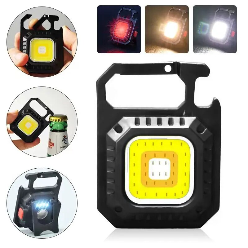 800 Lumens USB Rechargeable Mini LED Flashlight: Magnetic COB Outdoor Camping Pocket Work Light with 7 Modes Spotlights