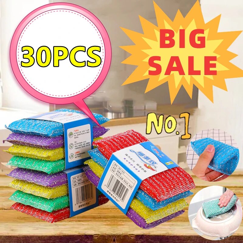 Double-Sided Dishwashing Sponges: Essential Kitchen Cleaning Tool for Pots, Dishes, and Tableware