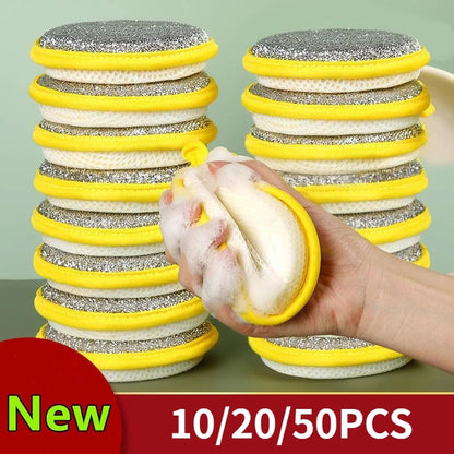 Double Sided Dishwashing Sponge Brush: Household Cleaning Tool (10/20/50PCS)