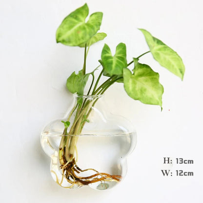 wXCYFashionWallHangingGlassFlowerVaseTerrariumWallFishTankAquariumContainerFlowerPlante