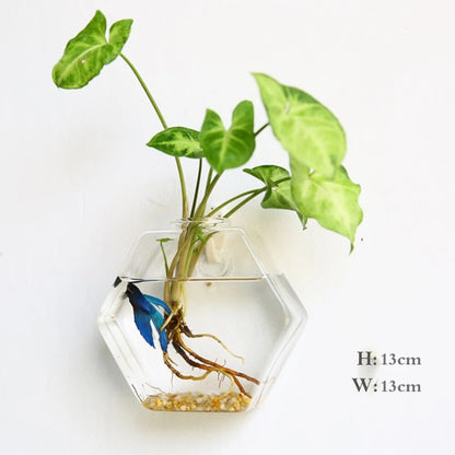 oy3dFashionWallHangingGlassFlowerVaseTerrariumWallFishTankAquariumContainerFlowerPlante