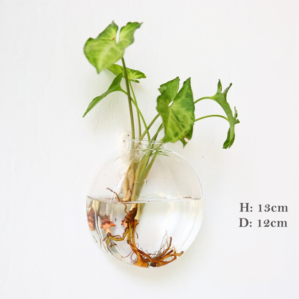uHVoFashionWallHangingGlassFlowerVaseTerrariumWallFishTankAquariumContainerFlowerPlante