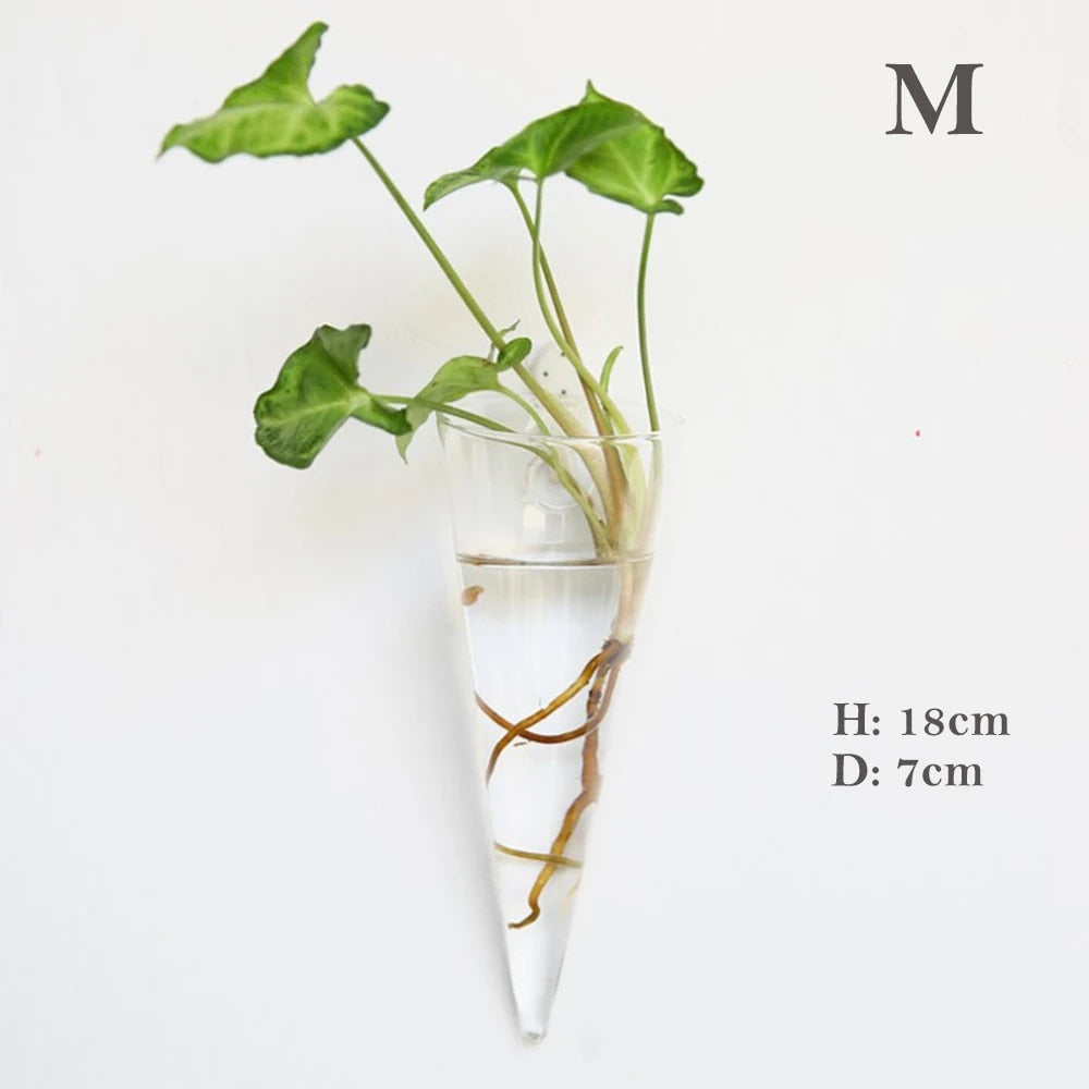 4t7zFashionWallHangingGlassFlowerVaseTerrariumWallFishTankAquariumContainerFlowerPlante