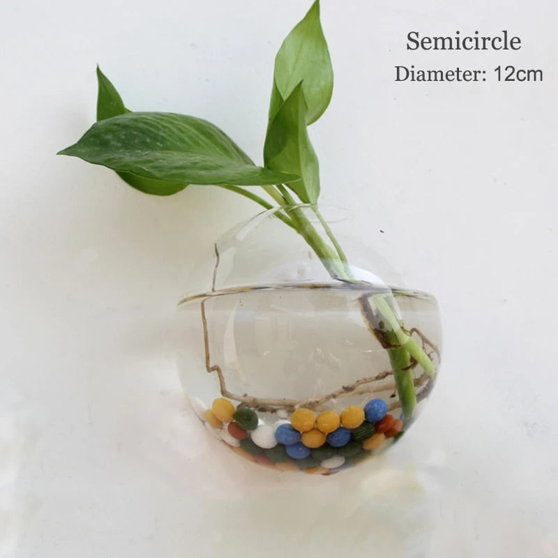 49fyFashionWallHangingGlassFlowerVaseTerrariumWallFishTankAquariumContainerFlowerPlante