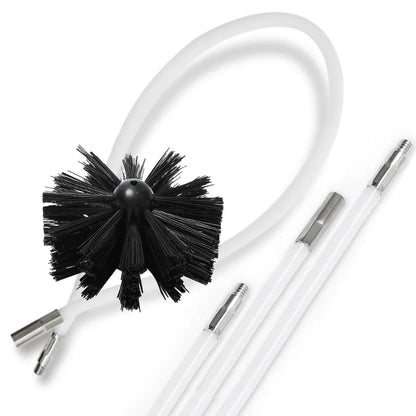 600mm Long Flexible Rotary Chimney Brush with Handle Rod for Efficient Fireplace & Dryer Pipe Cleaning
