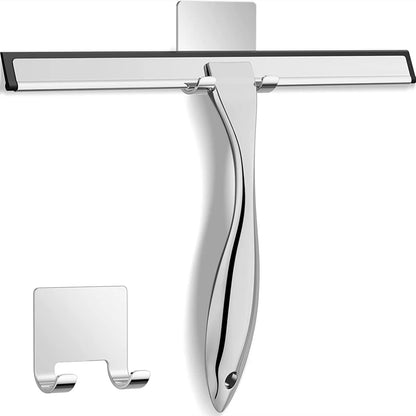 hfJdStainlessSteelShowerSqueegeeforShowerDoorswithHooksHouseholdBathroomWindowMirrorGla