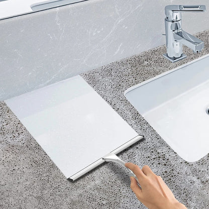FUhCStainlessSteelShowerSqueegeeforShowerDoorswithHooksHouseholdBathroomWindowMirrorGla