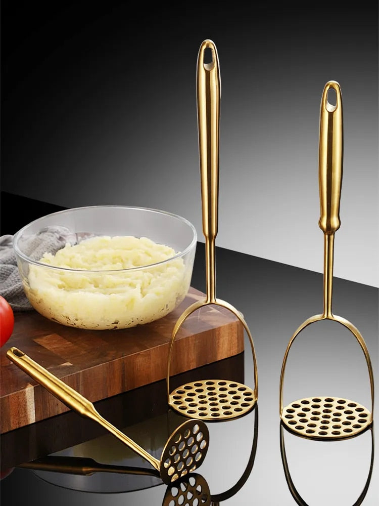 ReGNHomeStainlessSteelPotatoMasherManualFoodCrusherSmoothGarlicPresserPumpkinRicerKitch
